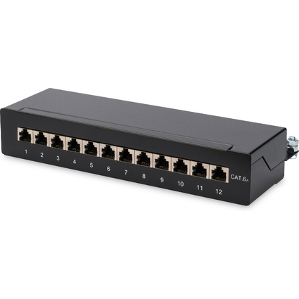 DIGITUS Desktop Patch Panel Kat.6A, Klasse EA, 12 x RJ45