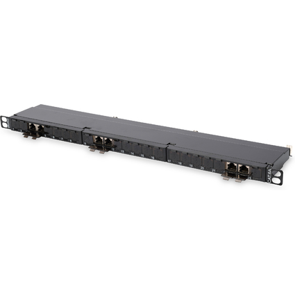 DIGITUS 19" Patch Panel Kat.6, Klasse EA, 24 Port, schwarz