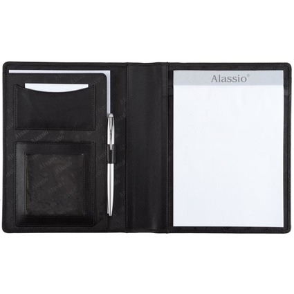 Alassio Schreibmappe "BORMIO", A5, Nappa-Leder, schwarz