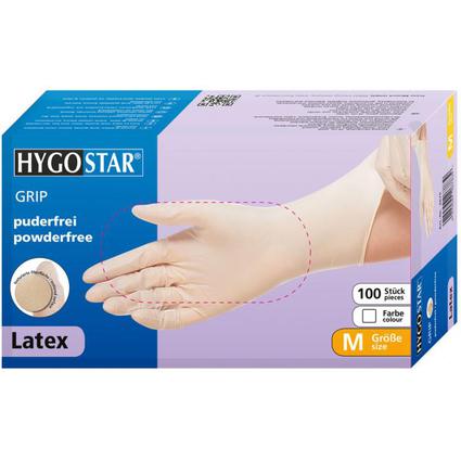 HYGOSTAR Latex-Handschuh "GRIP", L, wei, puderfrei