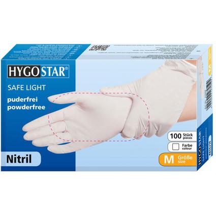 HYGONORM Nitril-Handschuh "SAFE LIGHT", L, wei, puderfrei