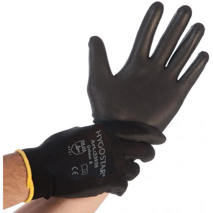 HYGOSTAR Arbeitshandschuh "BLACK ACE", schwarz, M