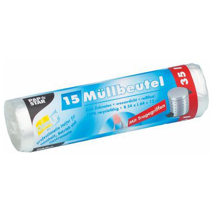 STARPAK Mlleimerbeutel HDPE, 35 Liter, transparent