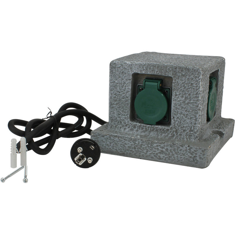 uniTEC GartenSteckdosenverteiler "Quader", 4fach 44242