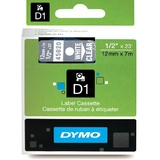 DYMO d1 Schriftbandkassette wei/transparent, 12 mm x 7 m