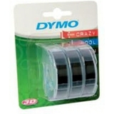 DYMO Prägeband 3D, 9 mm x 3 m, schwarz, glänzend