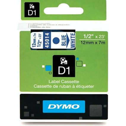 DYMO D1 Schriftbandkassette blau/wei, 12 mm x 7 m