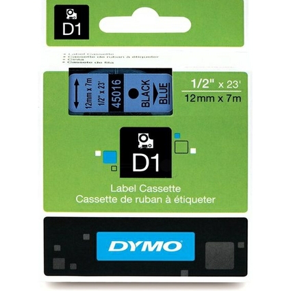 DYMO D1 Schriftbandkassette schwarz/blau, 12 mm x 7 m