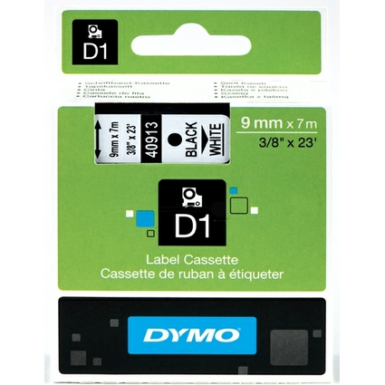 DYMO D1 Schriftbandkassette schwarz/wei, 9 mm x 7 m