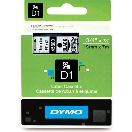 DYMO D1 Schriftbandkassette schwarz/transparent, 19 mm x 7 m