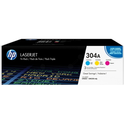 hp Toner hp 304A fr hp Color LaserJet CP2025, 3-farbig