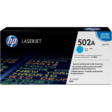 hp Toner hp 502A fr hp Color LaserJet 3600, cyan