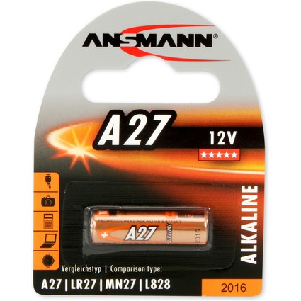 ANSMANN Alkaline Batterie A27, 12 Volt, 1er Blister