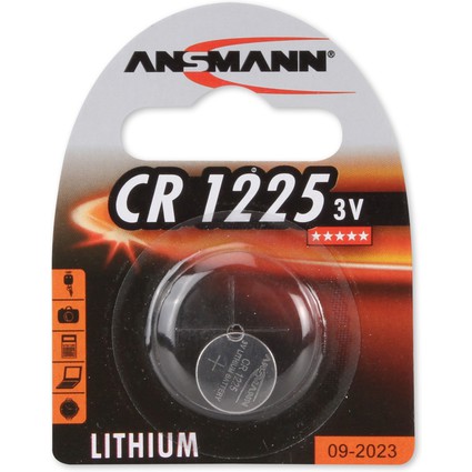 ANSMANN Lithium Knopfzelle CR1225, 3 Volt, 1er Blister