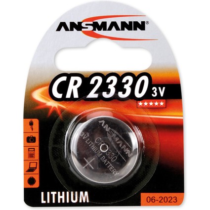 ANSMANN Lithium Knopfzelle CR2330, 3,0 Volt, 1er Blister