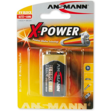 ANSMANN Alkaline Batterie "X-Power", 9V E-Block