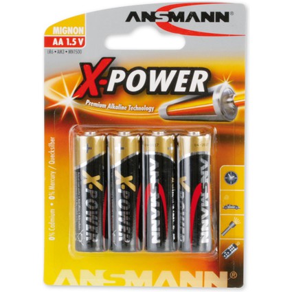 ANSMANN Alkaline Batterie "X-Power", Mignon AA, 4er Blister