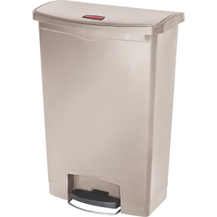 Rubbermaid Tret-Abfalleimer Slim Jim, 90 Liter, beige