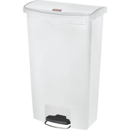 Rubbermaid Tret-Abfalleimer Slim Jim, 68 Liter, wei