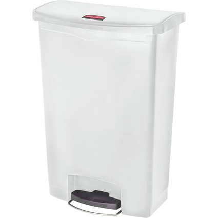 Rubbermaid Tret-Abfalleimer Slim Jim, 90 Liter, wei