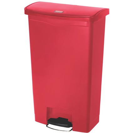 Rubbermaid Tret-Abfalleimer Slim Jim, 68 Liter, rot