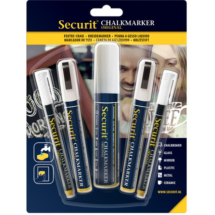 Securit Kreidemarker ORIGINAL, im Mix-Set, wei