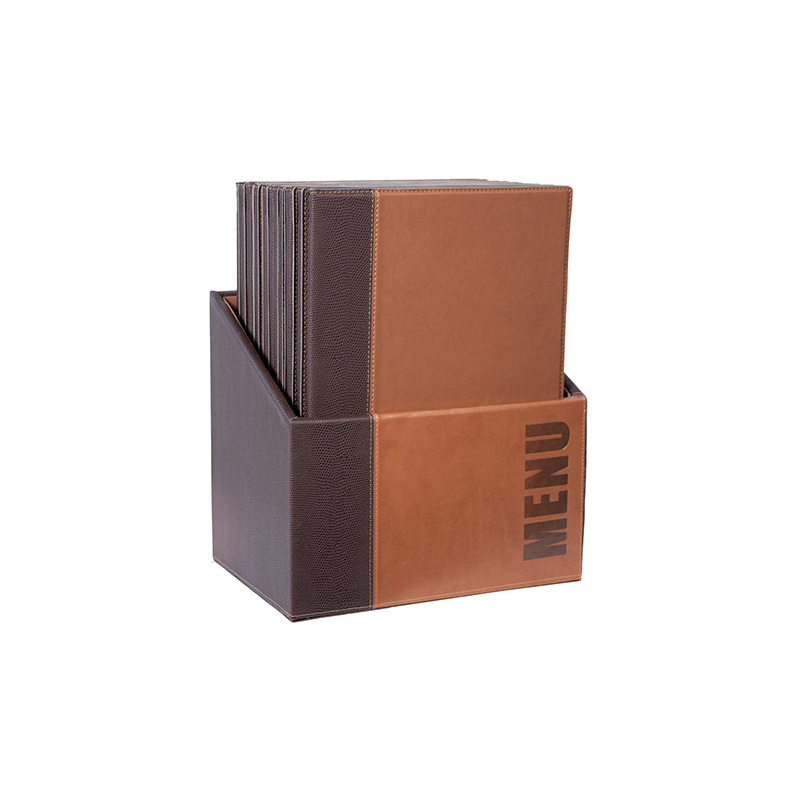 20er Box A4 87176 Speisekarten-Mappe TRENDY hellbraun Securit MC-BOX-TRA4-LB 