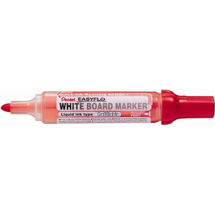 Pentel Whiteboard-Marker EASYFLO MW50M, Rundspitze, rot