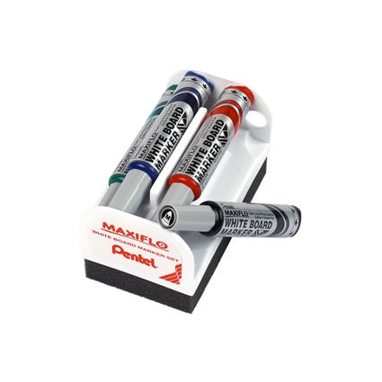 Pentel Whiteboard-Marker Set MAXIFLO MWL5M, mit Schwamm