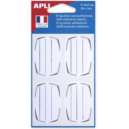 agipa Buchetiketten, wei/grau, 37 x 55 mm, liniert