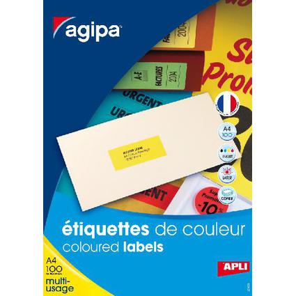 agipa Adress-Etiketten, 63,5 x 38,1 mm, gelb