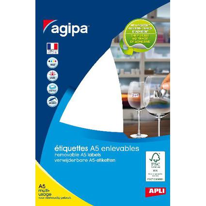 agipa Ringetiketten, 45 x 8 mm, DIN A5, ablsbar