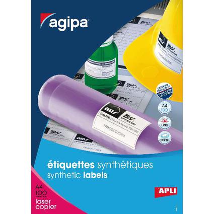 agipa Wetterfeste Folien-Etiketten, 210 x 297 mm, weiß