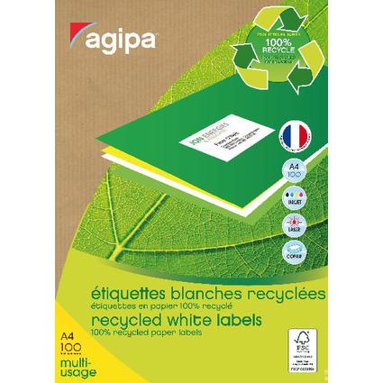 agipa Recycling Vielzweck-Etiketten, 105 x 148,5 mm, wei