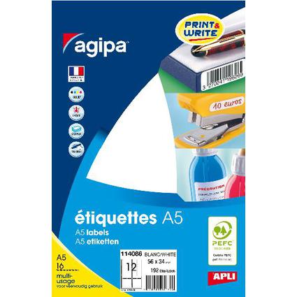 agipa Universal-Etiketten, 56 x 34 mm, wei