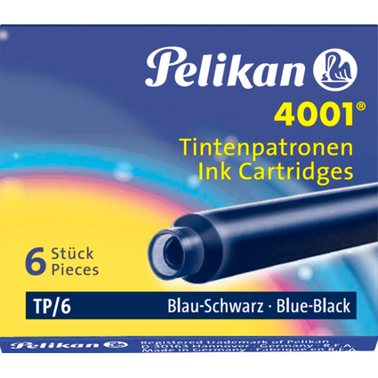 Pelikan Tintenpatronen 4001 TP/6, blau-schwarz