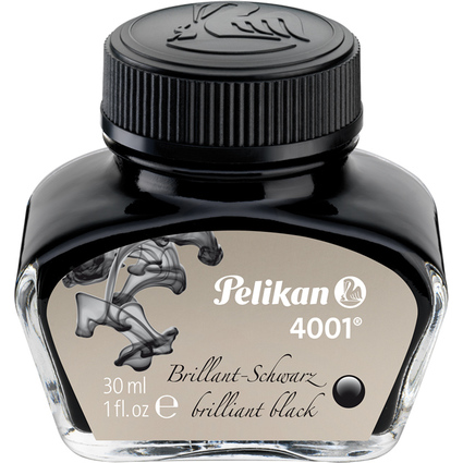 Pelikan Tinte 4001 im Glas, brillant-schwarz, Inhalt: 30 ml