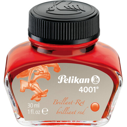 Pelikan Tinte 4001 im Glas, rot, Inhalt: 30 ml