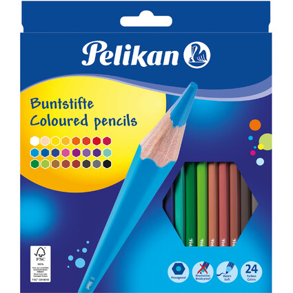 Pelikan Buntstifte Standard, sechseckig, 24er Kartonetui