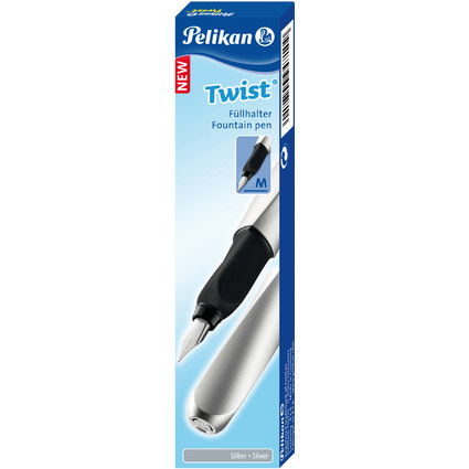 Pelikan Twist Fllhalter, silber/schwarz