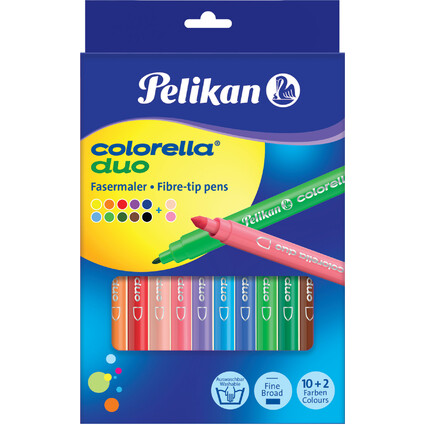 Pelikan Fasermaler colorella duo, 12er Kartonetui