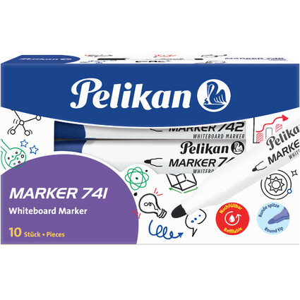 Pelikan Whiteboard-Marker 741, Rundspitze, blau