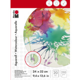 Marabu Aquarellblock, 240 x 320 mm, 210 g/qm, 20 Blatt