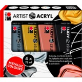 Marabu acrylfarben-set "Artist Acryl", Metallic, 4 x 75 ml