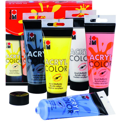 Marabu Acrylfarbe "AcrylColor", Starter Set 5 x 100 ml