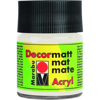 Marabu Acrylfarbe "Decormatt", wei, 50 ml, im Glas