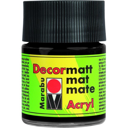 Marabu Acrylfarbe "Decormatt", schwarz, 50 ml, im Glas