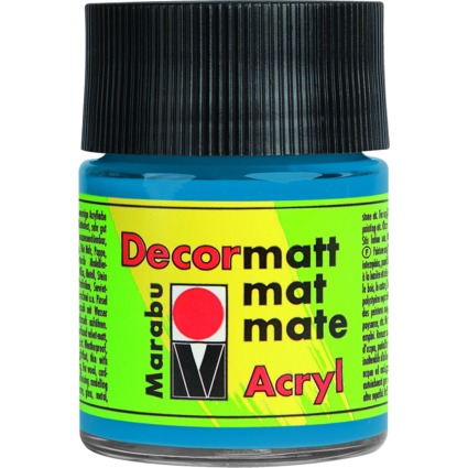 Marabu Acrylfarbe "Decormatt", azurblau, 50 ml, im Glas