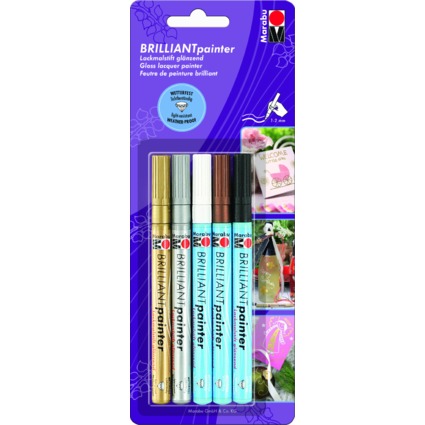 Marabu Lackmarker "Brilliant Painter", 5er Blister