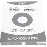 EXACOMPTA Karteikarten, din A4, kariert, wei